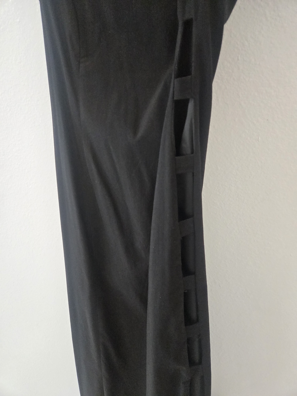 Zara black midi dress in L with side cut outs and asymmetric neck line New - Picture 8 of 16